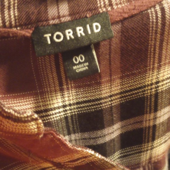 Torrid Twill Henley Tunic Top size 00/Large - Picture 8 of 11